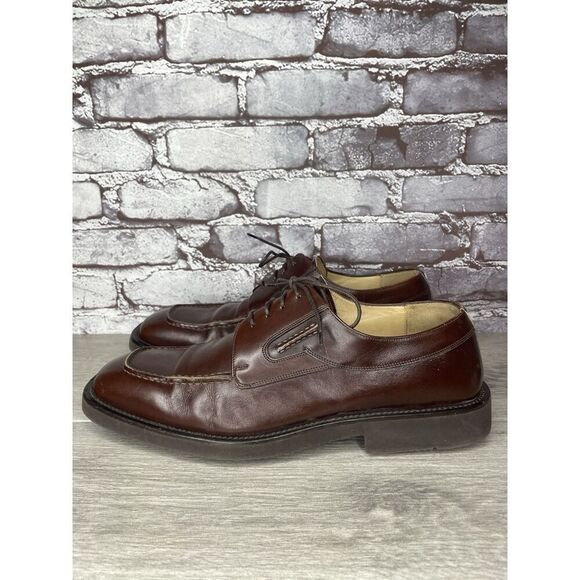 PRINCIPE Brown Leather Square Toe XL Light Oxfords Lace Shoes Men Sz 10D US/43EU main image 7